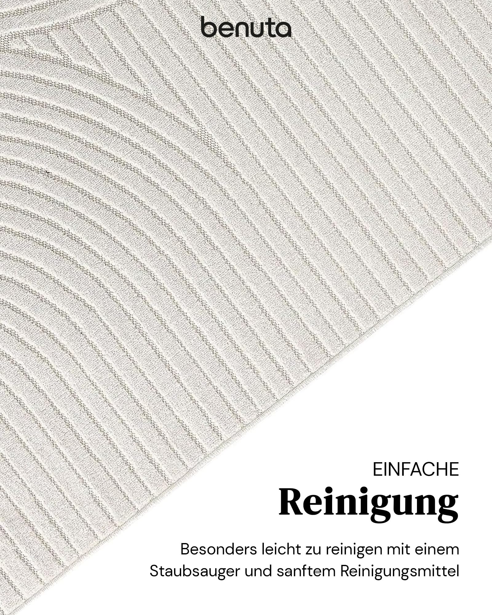 benuta Nest Bonte Vloerkleed, kunstvezel, geschikt voor buiten, rechthoekig, onderhoudsvriendelijk, voor eetkamer, keuken, outdoor/terras, crème, 200 x 290 cm