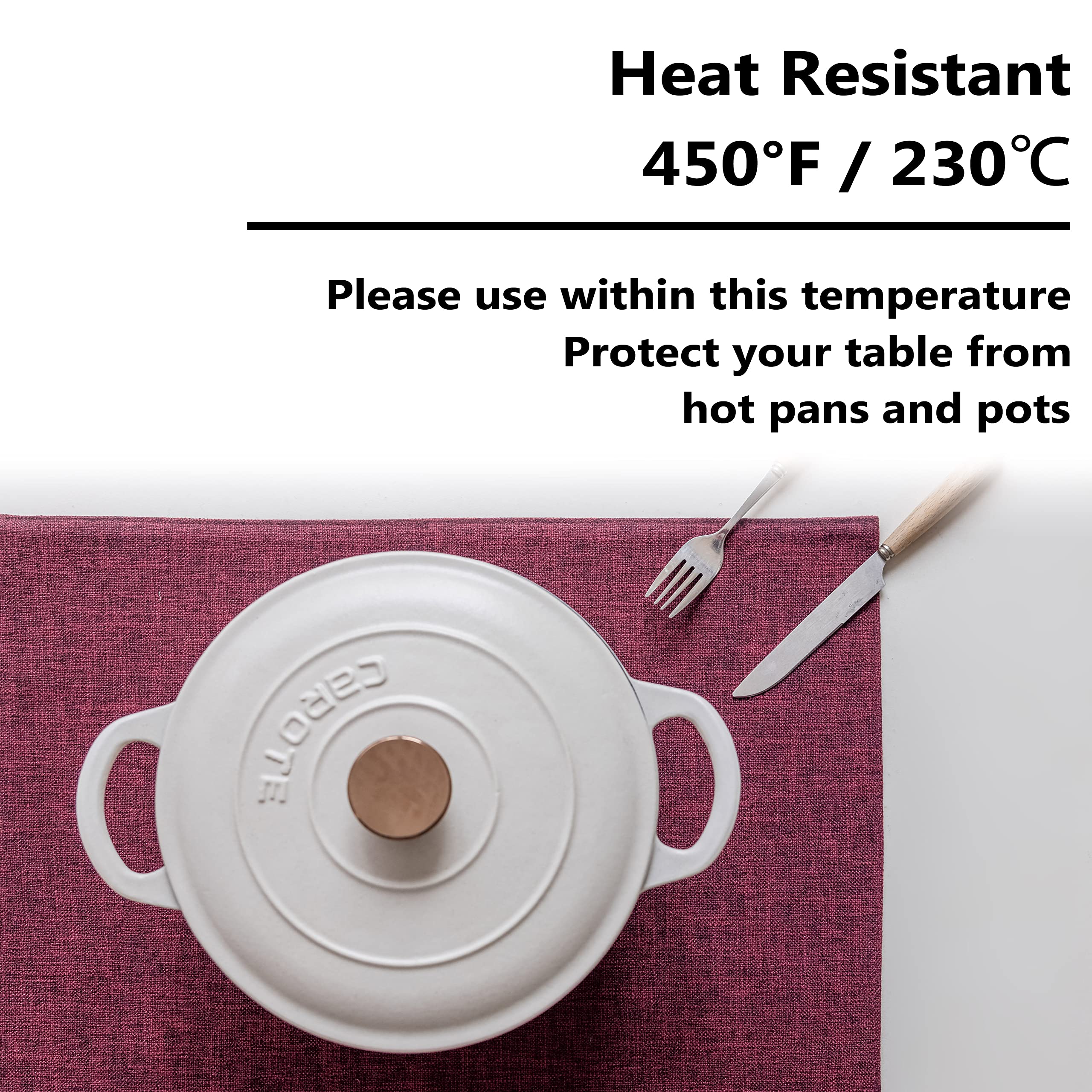 Juego De 8 Manteles Individuales De PVC Antideslizantes, Lavables Y Resistentes Al Calor Color Rojo 45 X 30 Cm 92900676