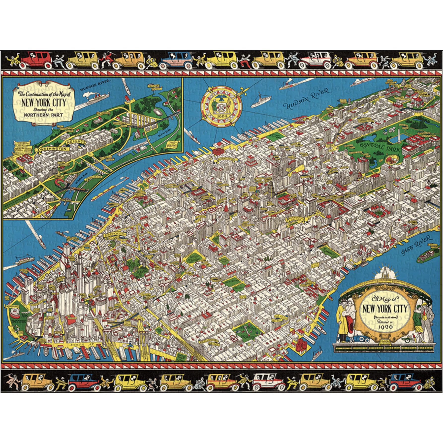 Amazon | Cavallini 1000ピース パズル ニューヨーク市の地図 (PZL/NYCMAP) | ジグソーパズル | おもちゃ, image size:1786x1786