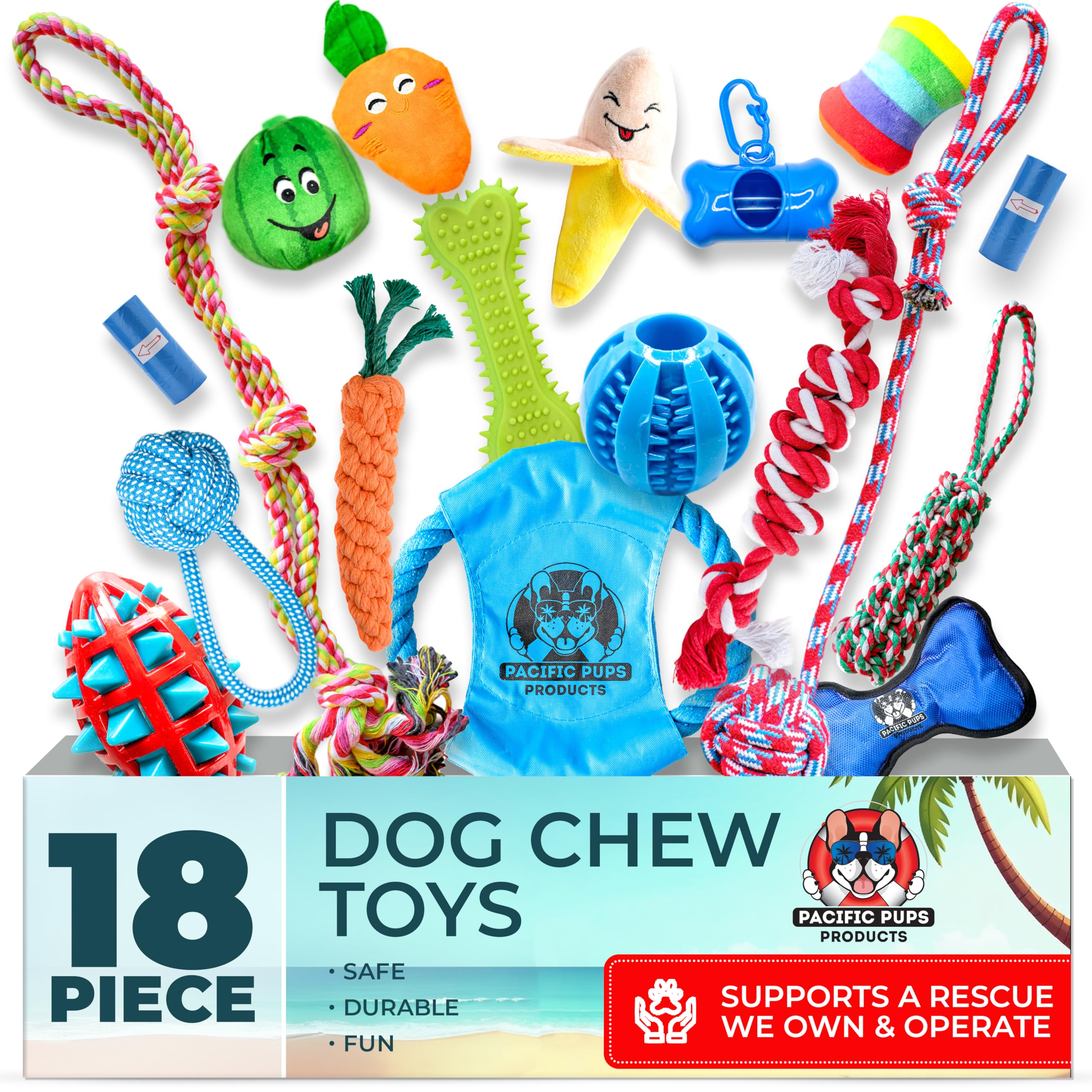 Pacific Pups 18-Piece Toy Pack