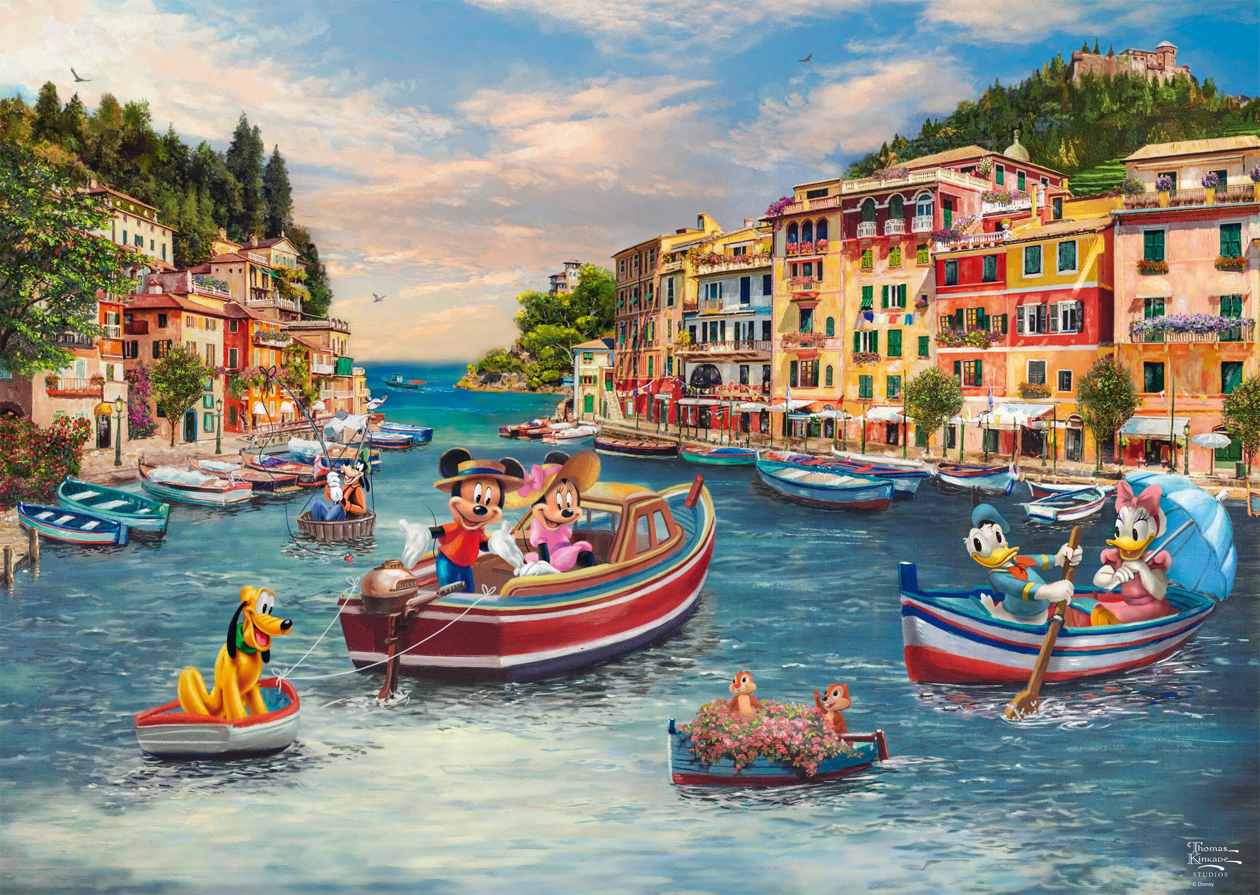 Schmidt | Thomas Kinkade: Disney Mickey and Minnie in Italy | 1,000 Piece Jigsaw Puzzle | Age 14+