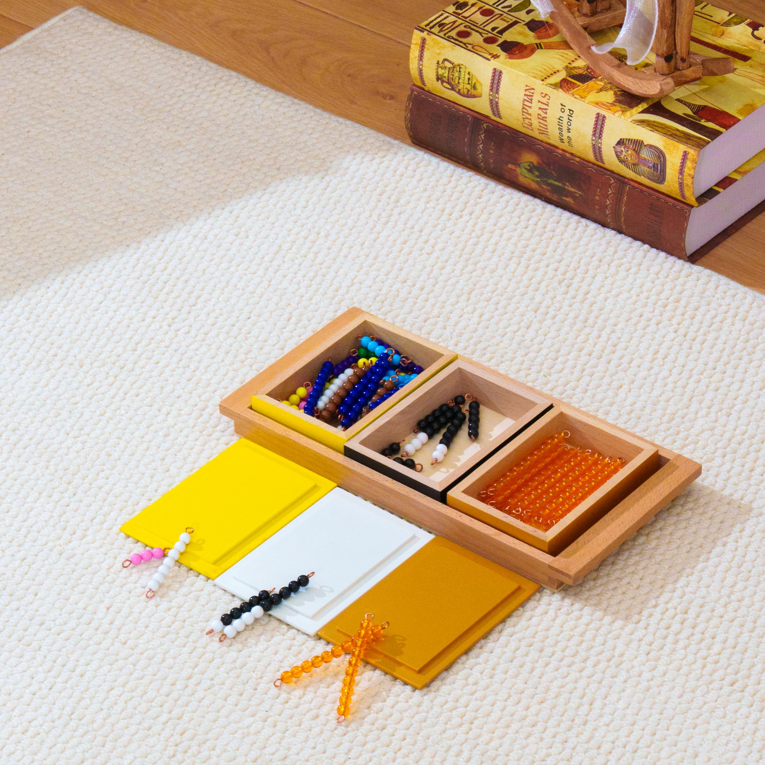 Montessori materiały matematyczne – drewniana zabawka edukacyjna do liczb i liczb, przedszkola i szkoły podstawowej, szkoły domowej i klasy od 3 lat (Montessori gra w węże)