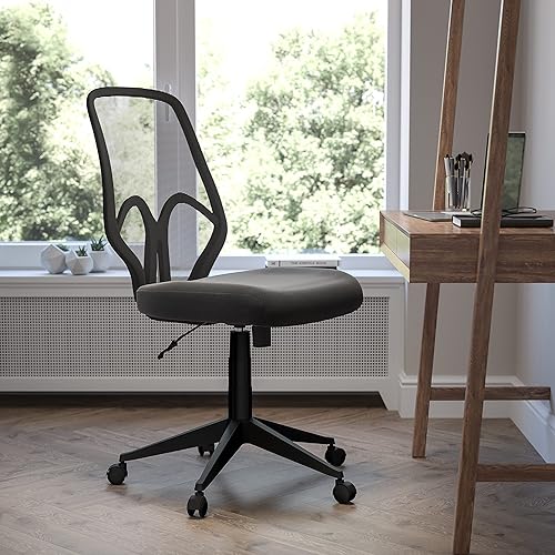 Miniatura 2 de Flash Furniture Silla de oficina de malla negra con respaldo alto de la serie Salerno