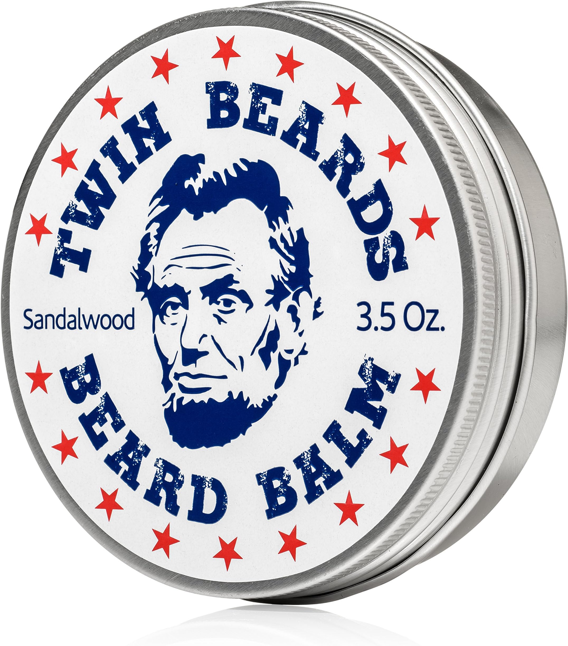 Twin Beards Sandalwood Beard Balm | Conditions & Strengthens for a Softer & Thicker Beard | Cocoa Butter, Bees Wax & Jojoba Oil | 3.5 oz
