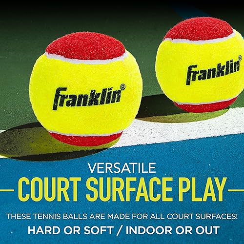 Miniatura 4 de Franklin Sports Starter Tennis Balls - Beginner Tennis Balls - Pressureless Tennis Balls - Great for Training + Practice - 3 Pack Low Bounce Tennis