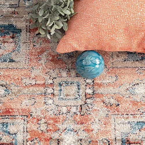 Miniatura 6 de nuLOOM Janessa Croix Medallion - Alfombra decorativa, 3 x 5, color beige