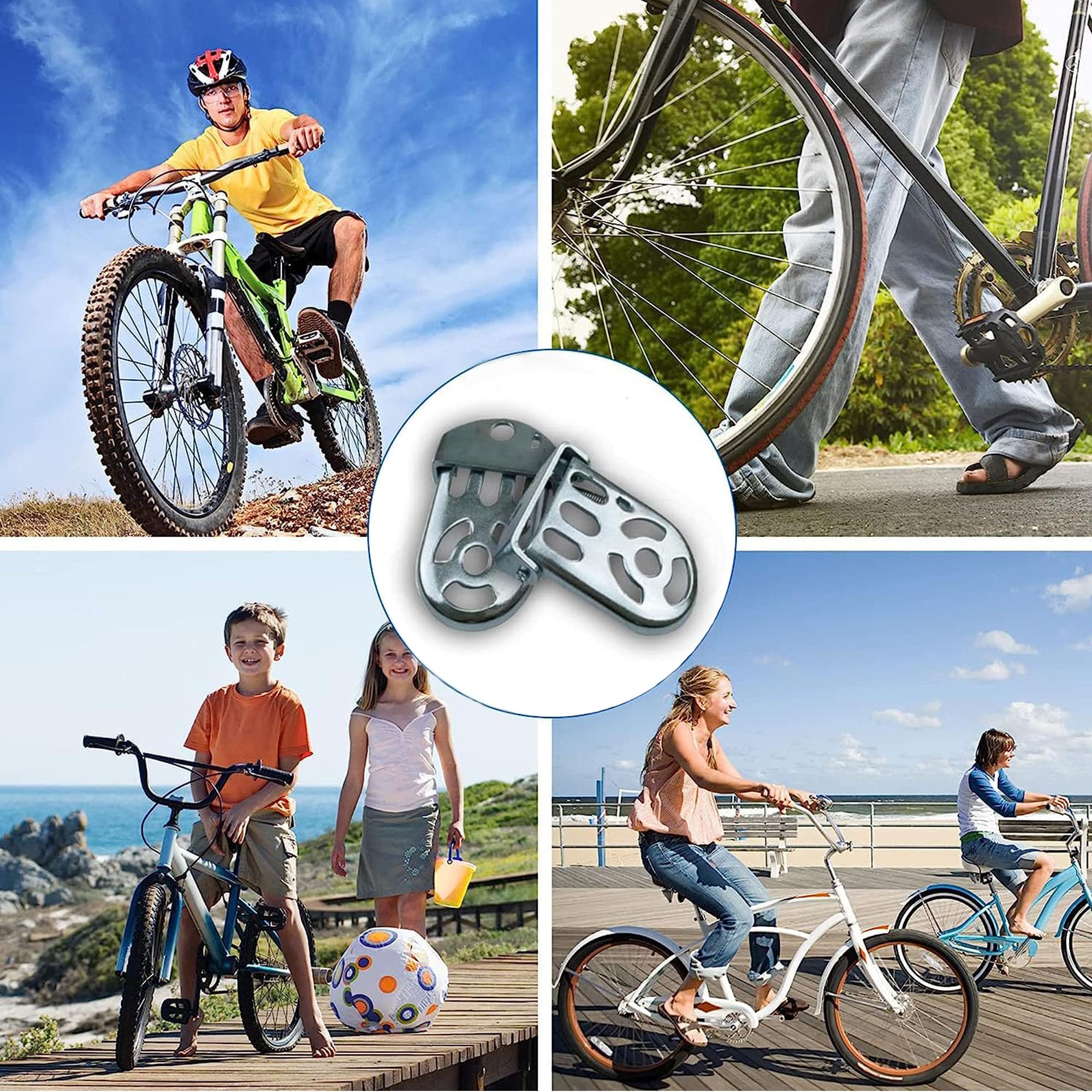 Fahrradrücksitz+Klappbare Fahrrad Fußstütze,Fahrrad-Rücksitzkissen,PU Leder Kinder Fahrrad Hinten Sitz Kissen,für Kinder,Freunde,Lederbezug,für Befestigung am Gepäckträger