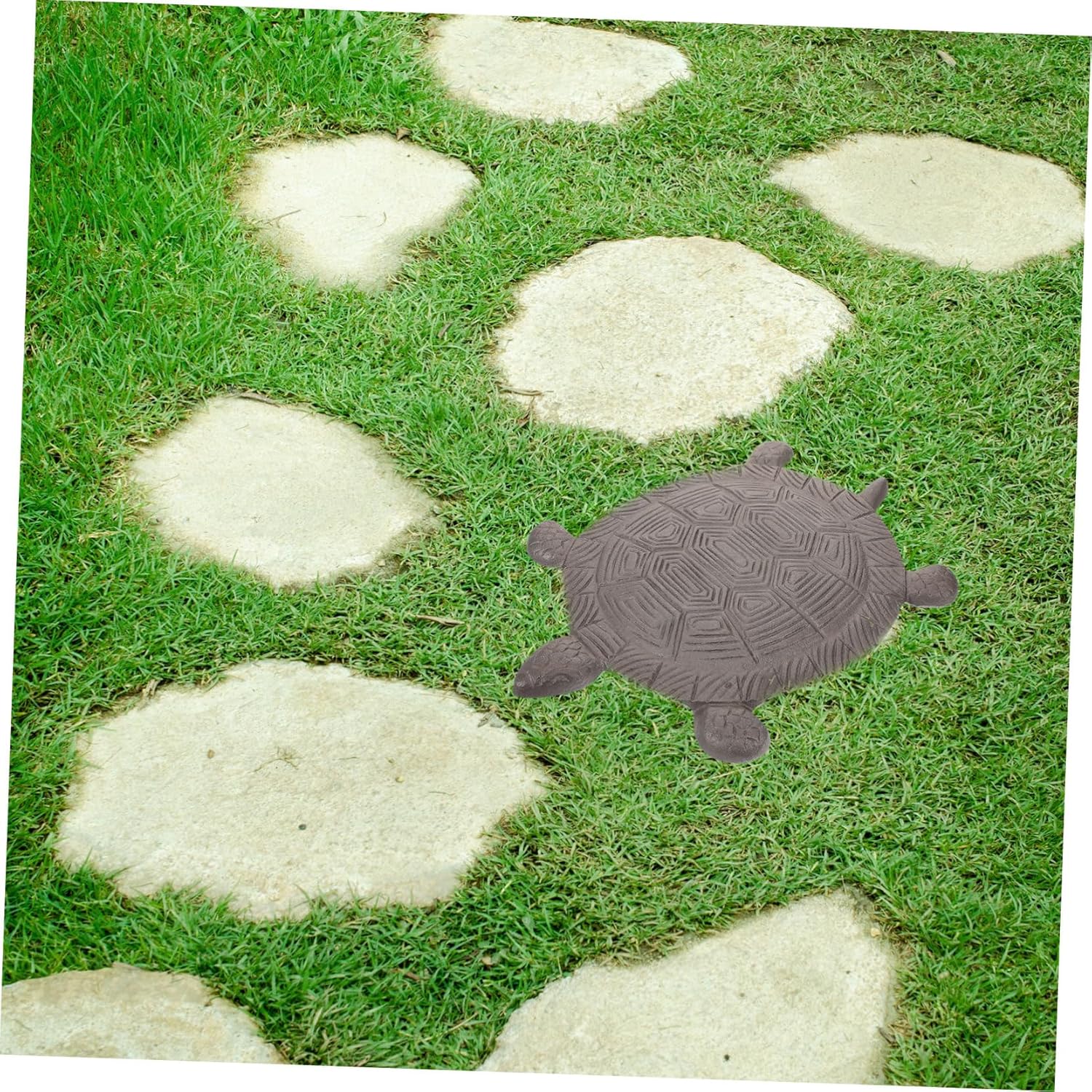 Garden Decorative Tortoise Stepping Stone Durable Cast Iron Outdoor Walkway Accessory for Pathways Lawn and Garden