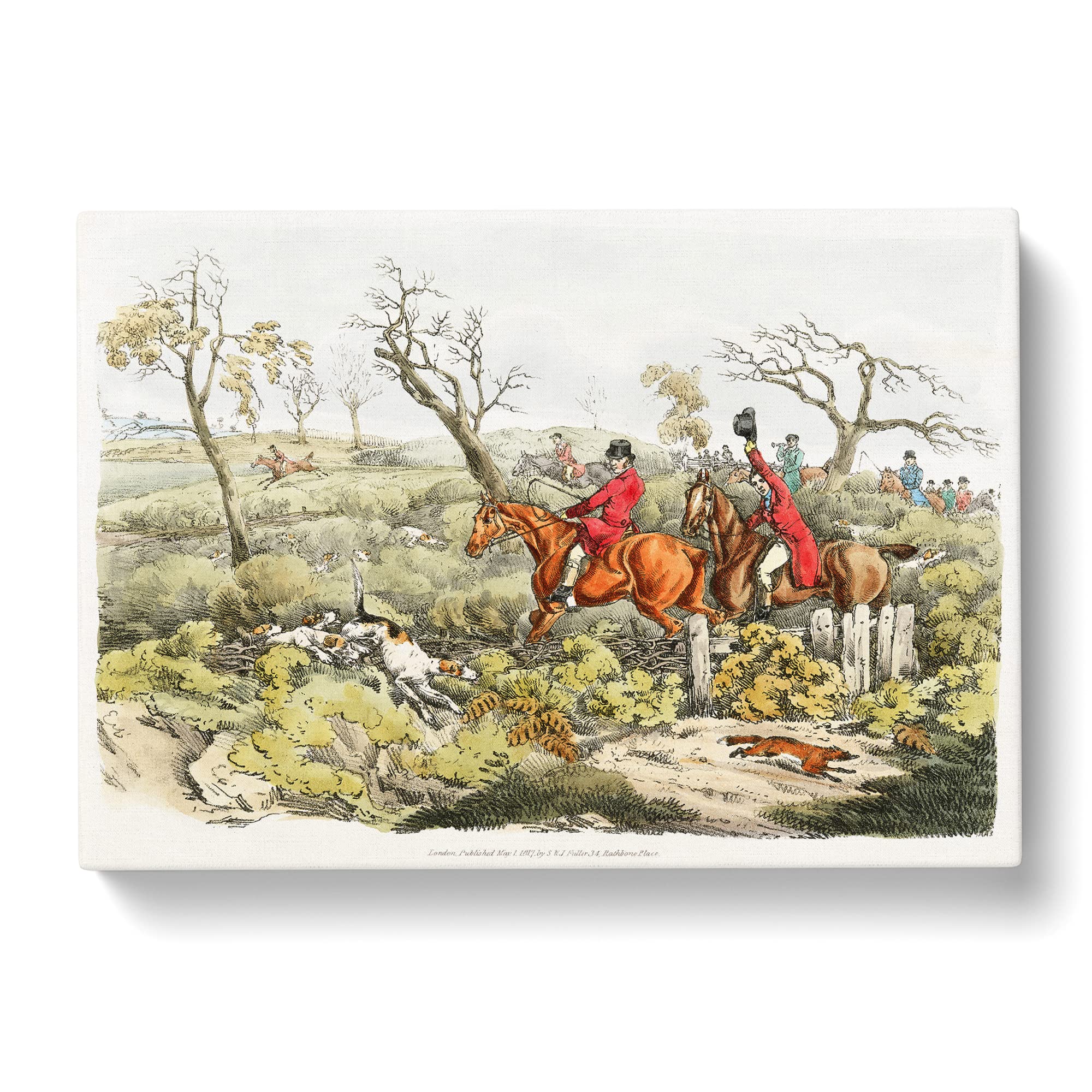 Fox Hunting By Henry Alken Canvas Print, Mixed, 25L x 50W cm - Image 2