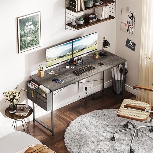 Miniatura 2 de COTUBLR Escritorio para computadora de 63 pulgadas, escritorio de oficina en casa, escritorio grande simple y moderno para dormitorio, escritorio de