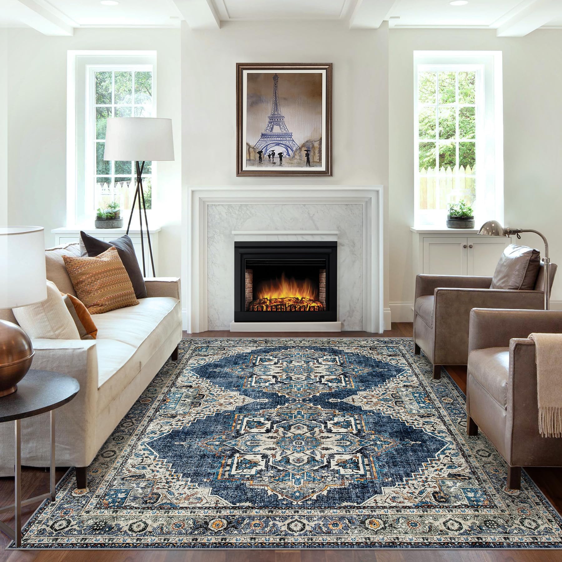 Amazon.com: HOMFINE Area Rug 8x10 - Soft Low-Pile Washable Rug with Non ...