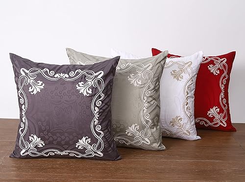 Miniatura 6 de Threadmill Funda de almohada de algodón de 18 x 18 pulgadas, juego de 2 fundas de cojín cuadradas decorativas para sofá de sala de estar, color