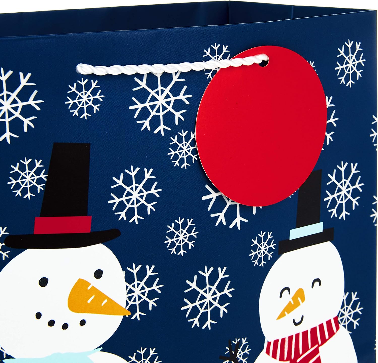Hallmark 13" Large Holiday Gift Bag Bundle, Snowmen and Stripes (Pack of 4, 2 Designs)