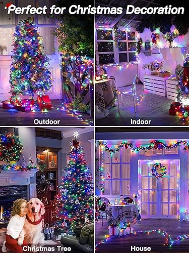 Miniatura 7 de 200 luces LED de Navidad de 66 pies, luces de hadas para decoración navideña (multicolor)