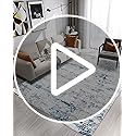 Area Rugs 6x9 Living Room: Large Modern Abstract Washable Rug Soft Anti-Skid Non-Shedding Carpet Indoor Floor Thin Carpets for Bedroom Dining Room Farmhouse Nursery Home Office White Blue Grey