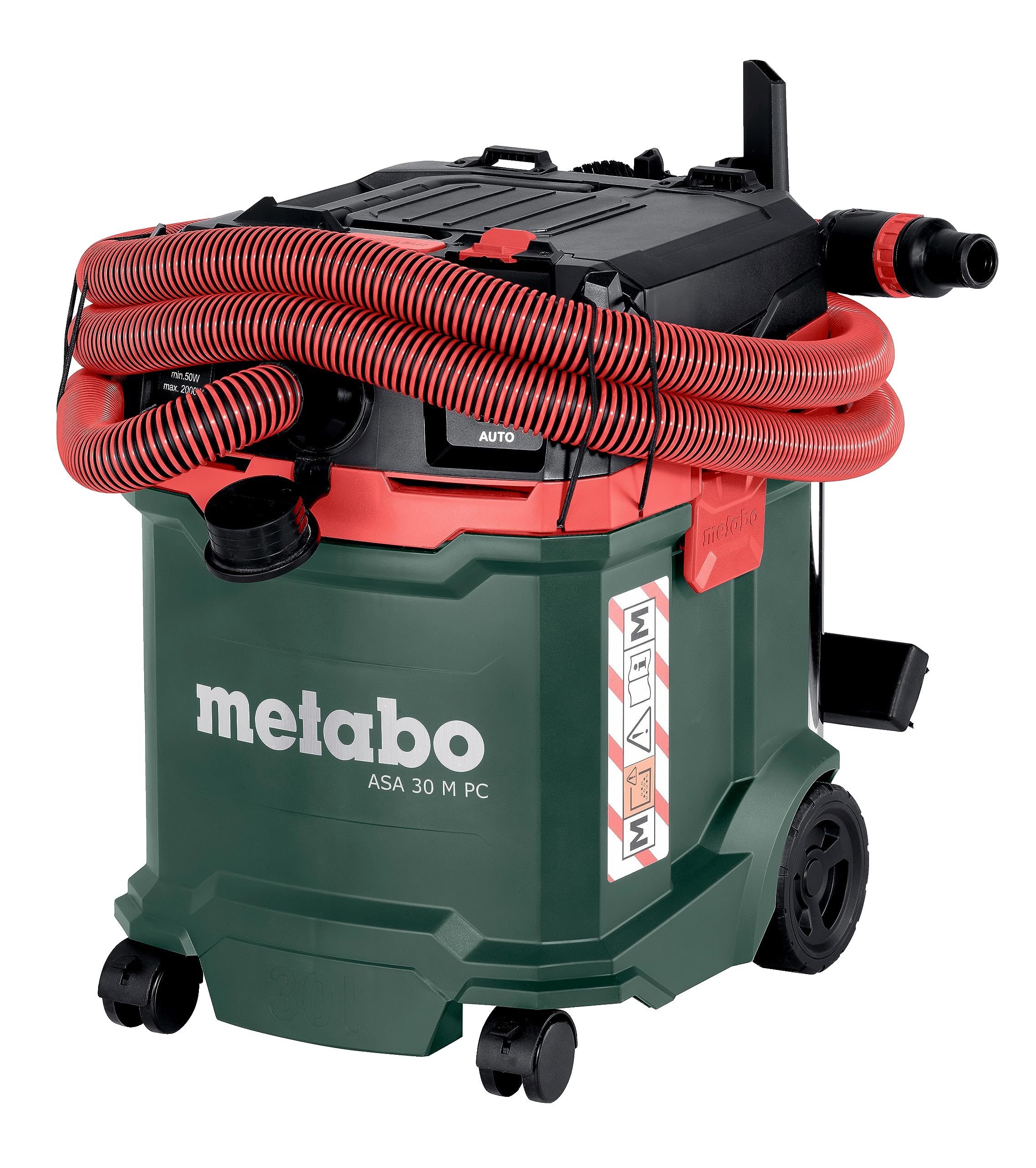 Metabo ASA 30 M PC Odkurzacz uniwersalny - Odkurzacz do pracy na mokro/sucho ze zintegrowanym czyszczeniem filtra - długość kabla 8 m