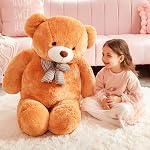 IKASA Giant Nounours en peluche animal,Grands jouets doux Jouet en peluche mignon,Jumbo Gros ours gras surdimensionnés Animaux Grande grandeur de vie,Dons pour les enfants Filles Garçons Enfants (Brown, 47 pouces)