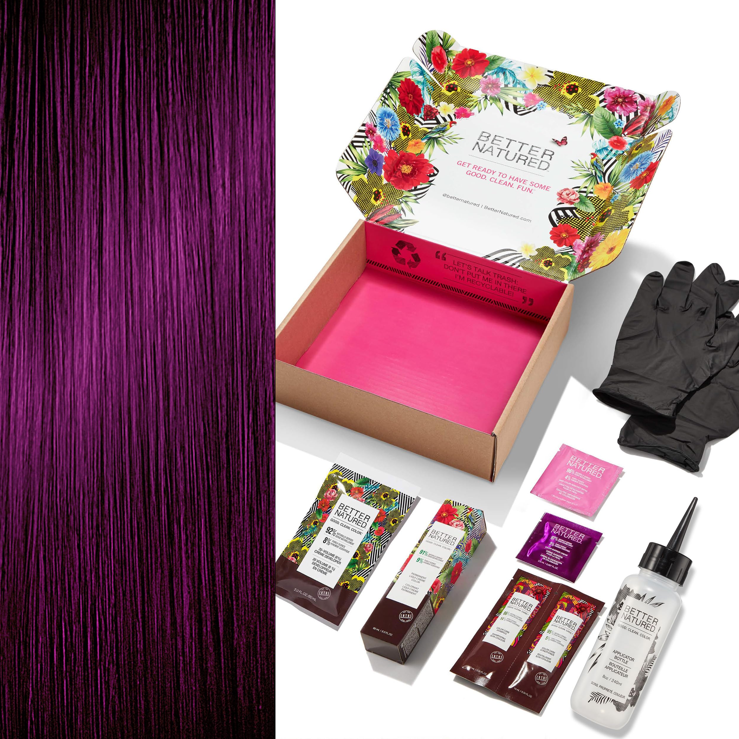 4VV Medium Intense Violet Permanent Hair Color Dye Kit (Color, Developer, Barrier Cream, Gloves, Cleaning Wipe, Shampoo and Conditioner) Radiant Color that Lasts up to 8 Weeks