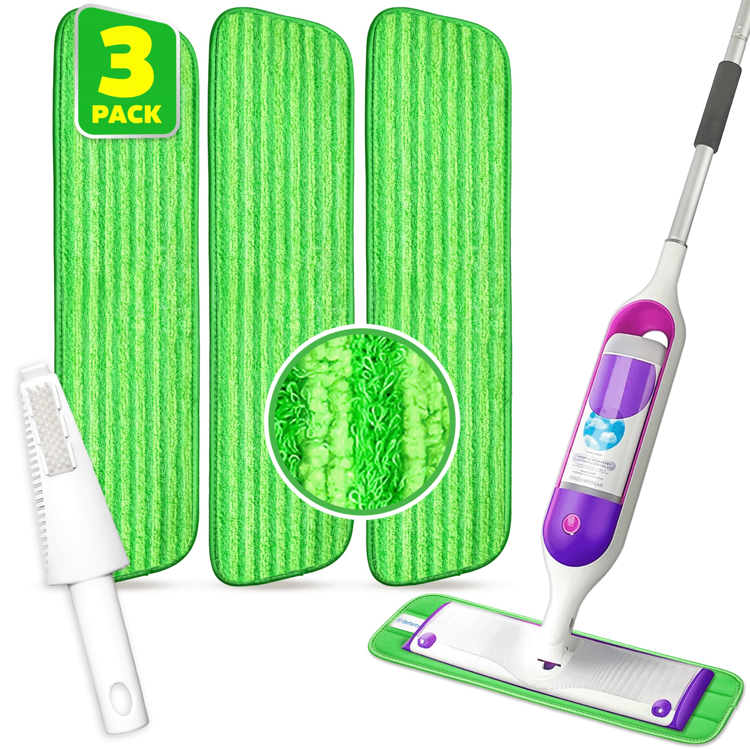 Lot De 2 Housses Microfibre Lavables Pour Serpillère Bruce 15 - Nettoyage Sec Ou Humide