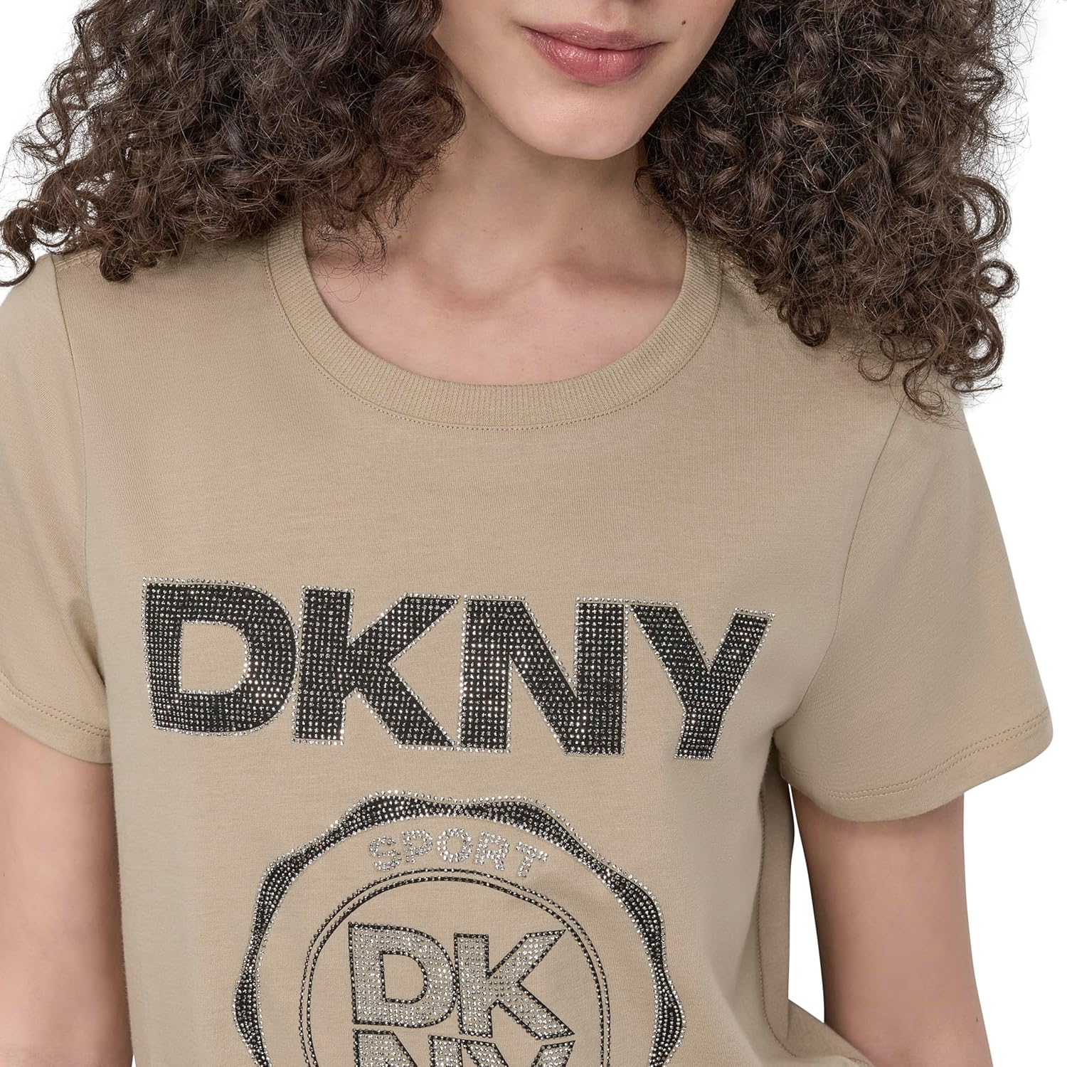 DKNY Womens Short Sleeve Crew Neck Logo T-Shirt - Image 5