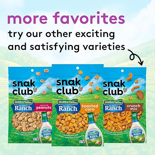 Miniatura 7 de Snak Club Almendras con condimento Hidden Valley Ranch, almendras tostadas, aperitivo sin gluten y kosher, bolsas de aperitivos de 2.5 onzas,