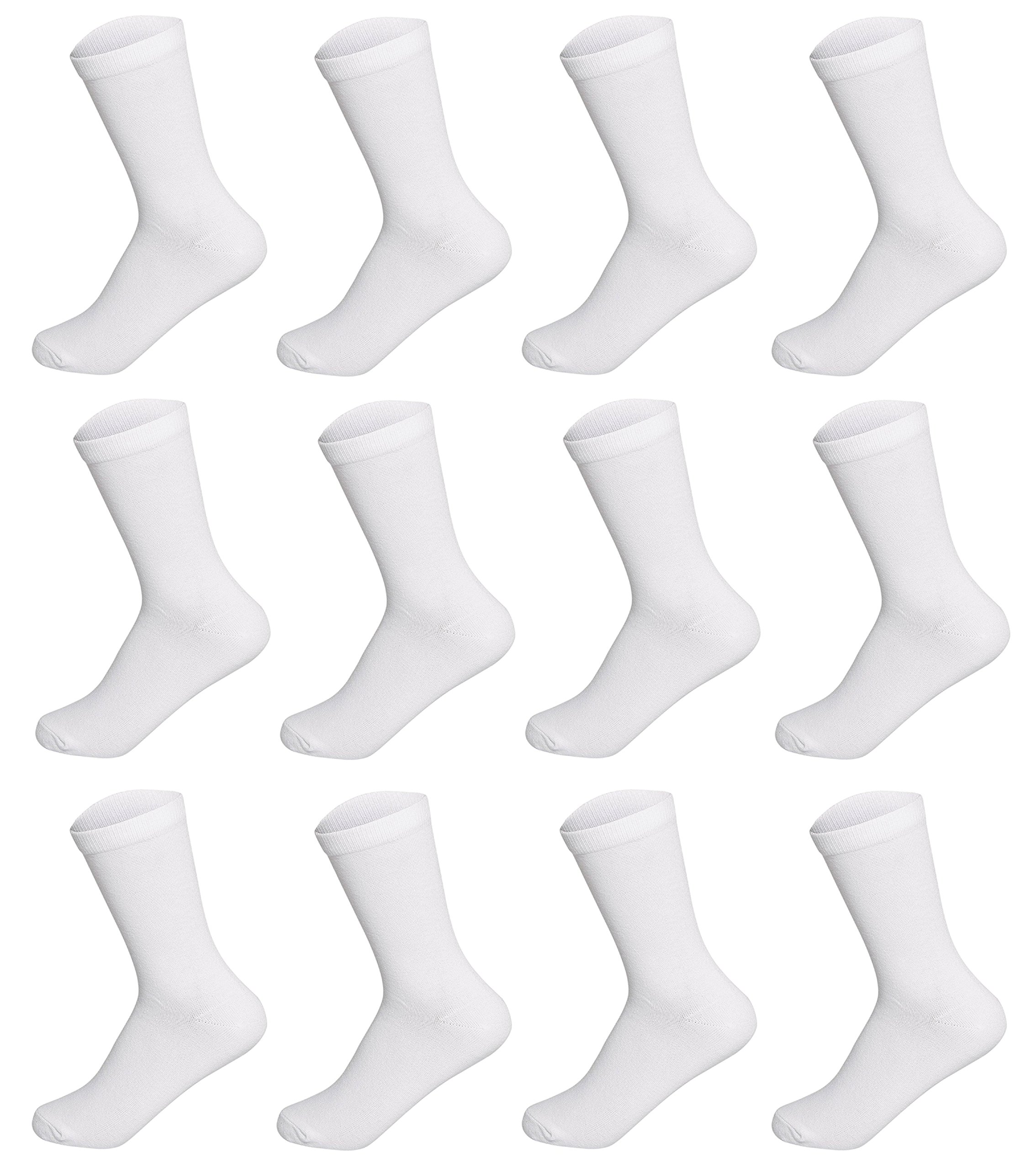 Cotson Men's White Solid Organic Cotton Formal Socks 12 Pair (Free Size)-picture-56