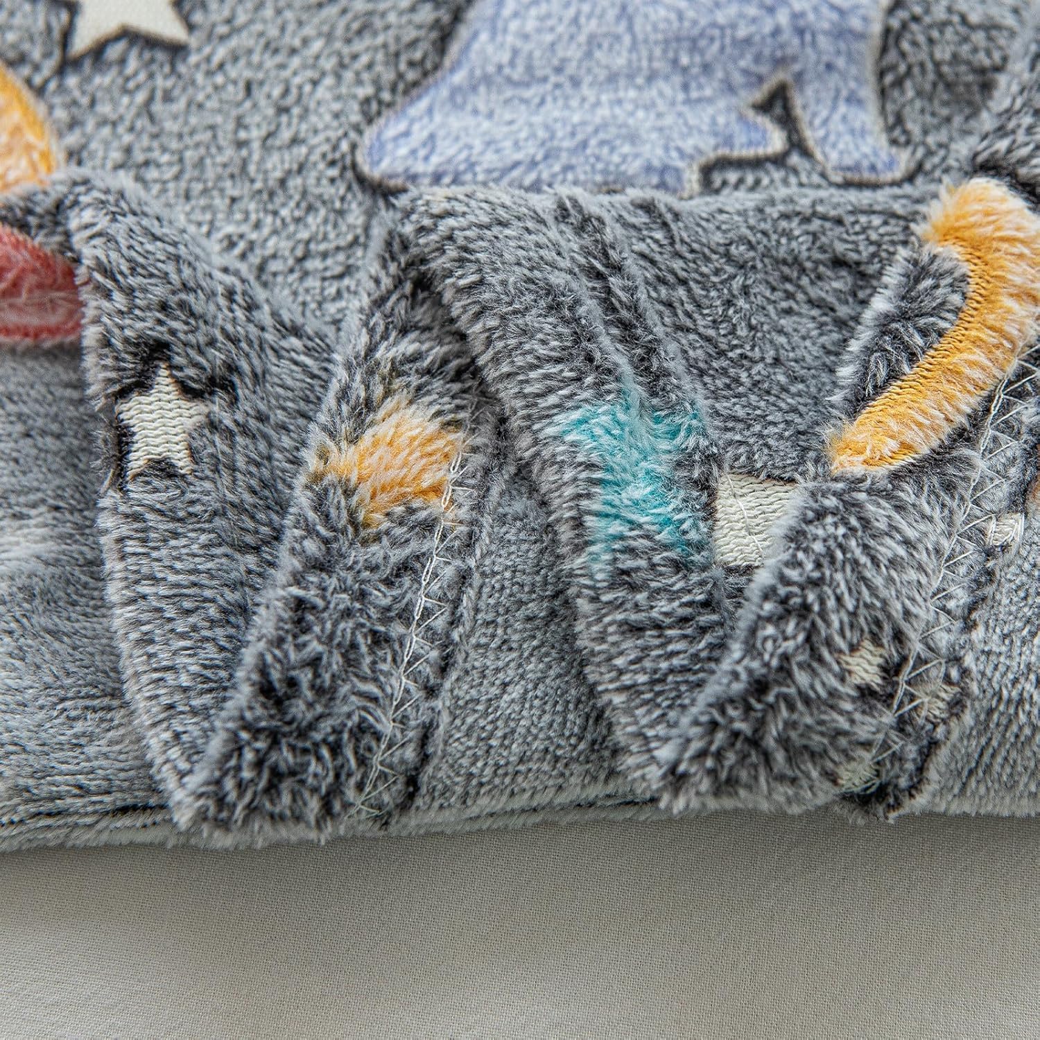 Sviuse Glow in The Dark Cat Blanket Ultra Soft Flannel Throw Gifts for Cats Lovers Girls Kids Grey Lovely Kitten Pattern Luminous Blankets for Couch Bed Sofa (50"x60", Cat 9) - Image 5