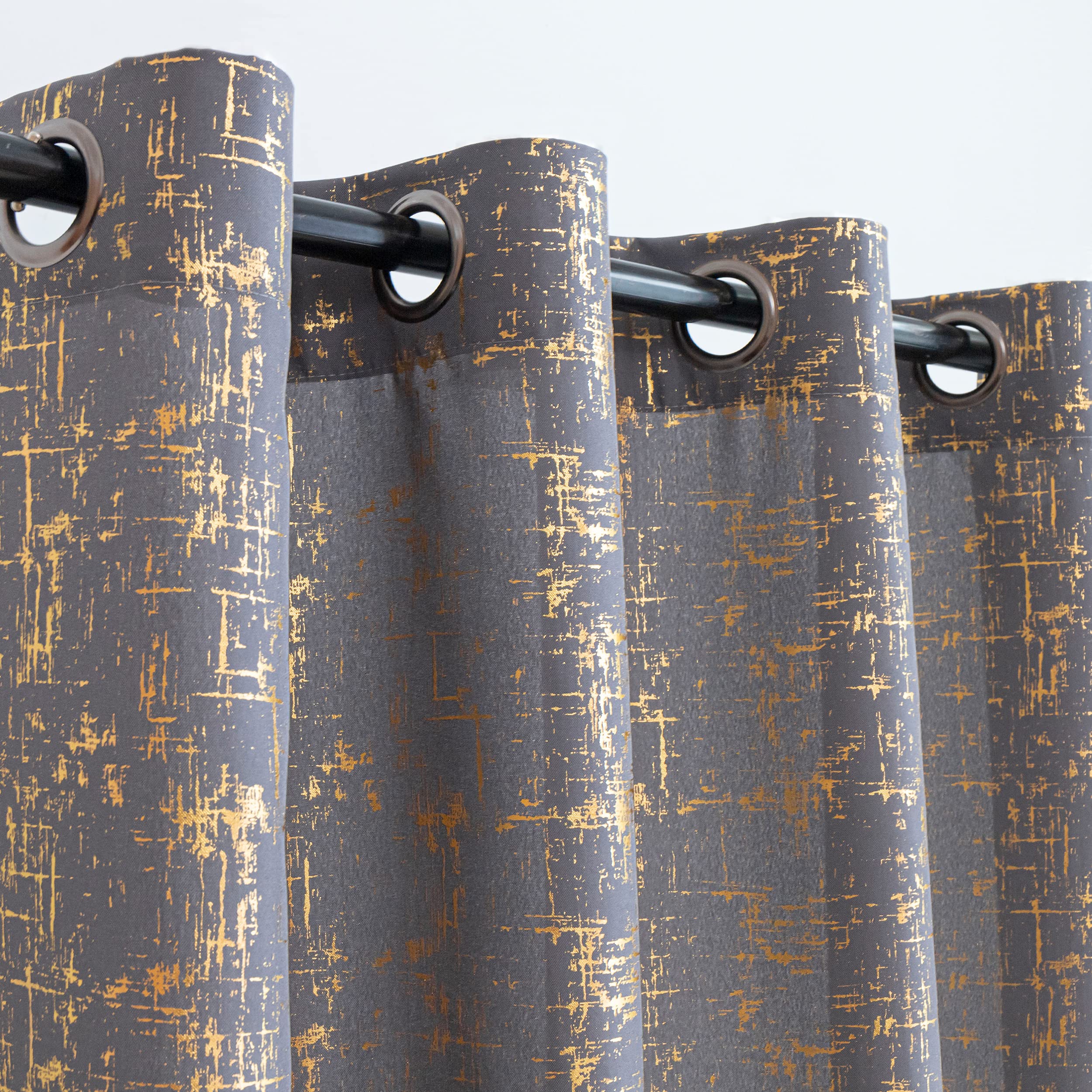 Taisier Home 16, Soft Grey/Gold, W 52" x L 84" (2 Panels) - Image 2