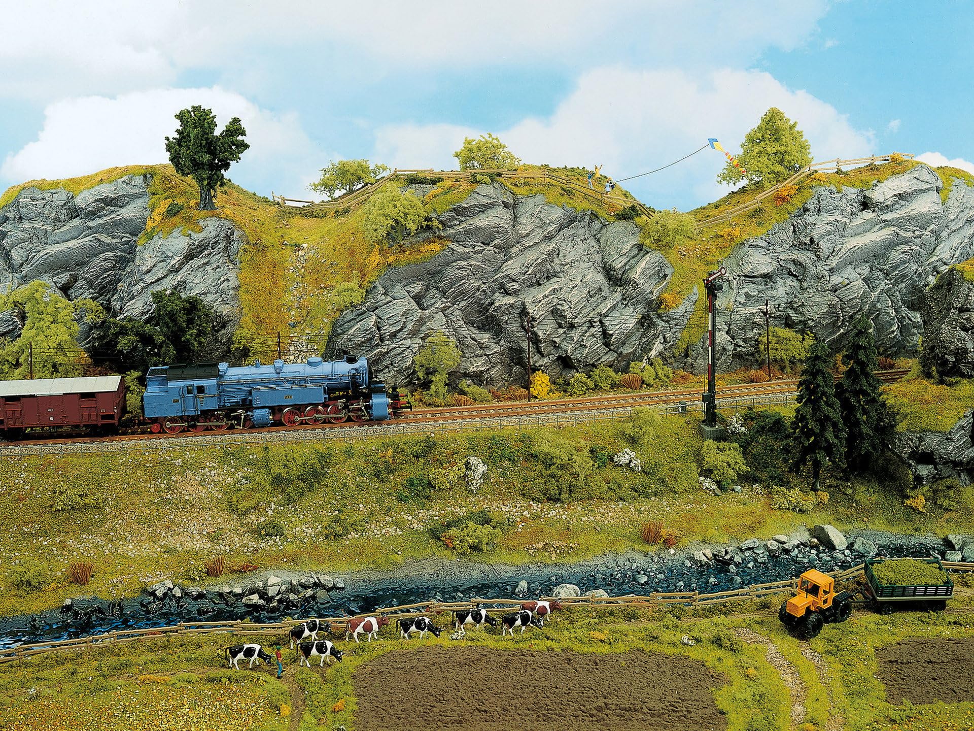 NOCH® Felsplatte „Kalkstein“, aus Struktur-Hartschaum, 32 x 18 cm ideal für Modelleisenbahn und Dioramen