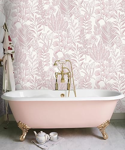 Miniatura 6 de Papel tapiz floral para despegar y pegar, hermoso papel tapiz de tinta azul, papel adhesivo autoadhesivo, impermeable, extraíble, para armarios,