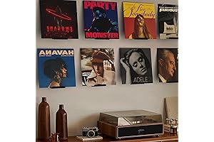 Black Vinyl Record Shelf Wall Mount 8 Pack