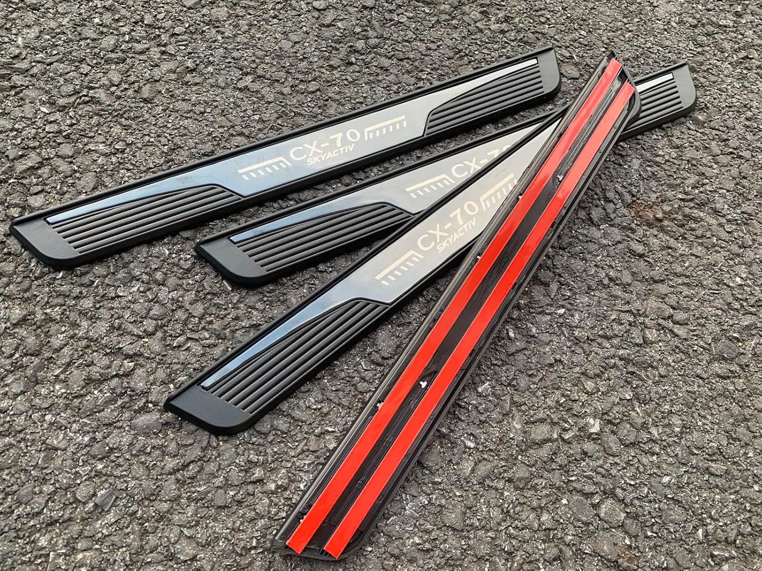 GZBFTDH Chrome Door Sill Trim Plates for Mazda CX70 CX-70 2025, Interior Accesories Door Entry Scuff Parts Protector Covers Kit 4pcs Set