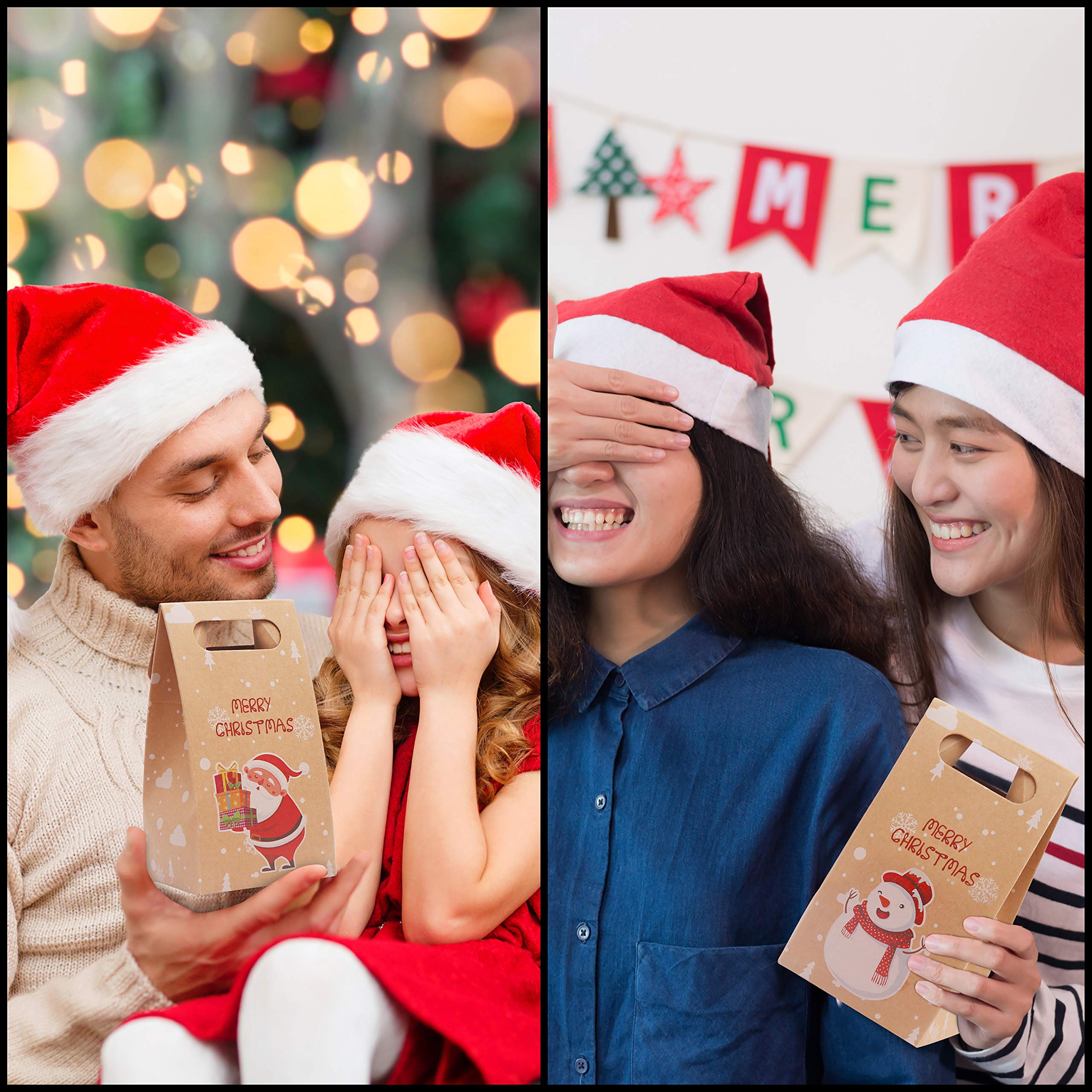 BELLE VOUS 24pz Sacchetti Regalo Carta Kraft - 6 Sacchetti Carta