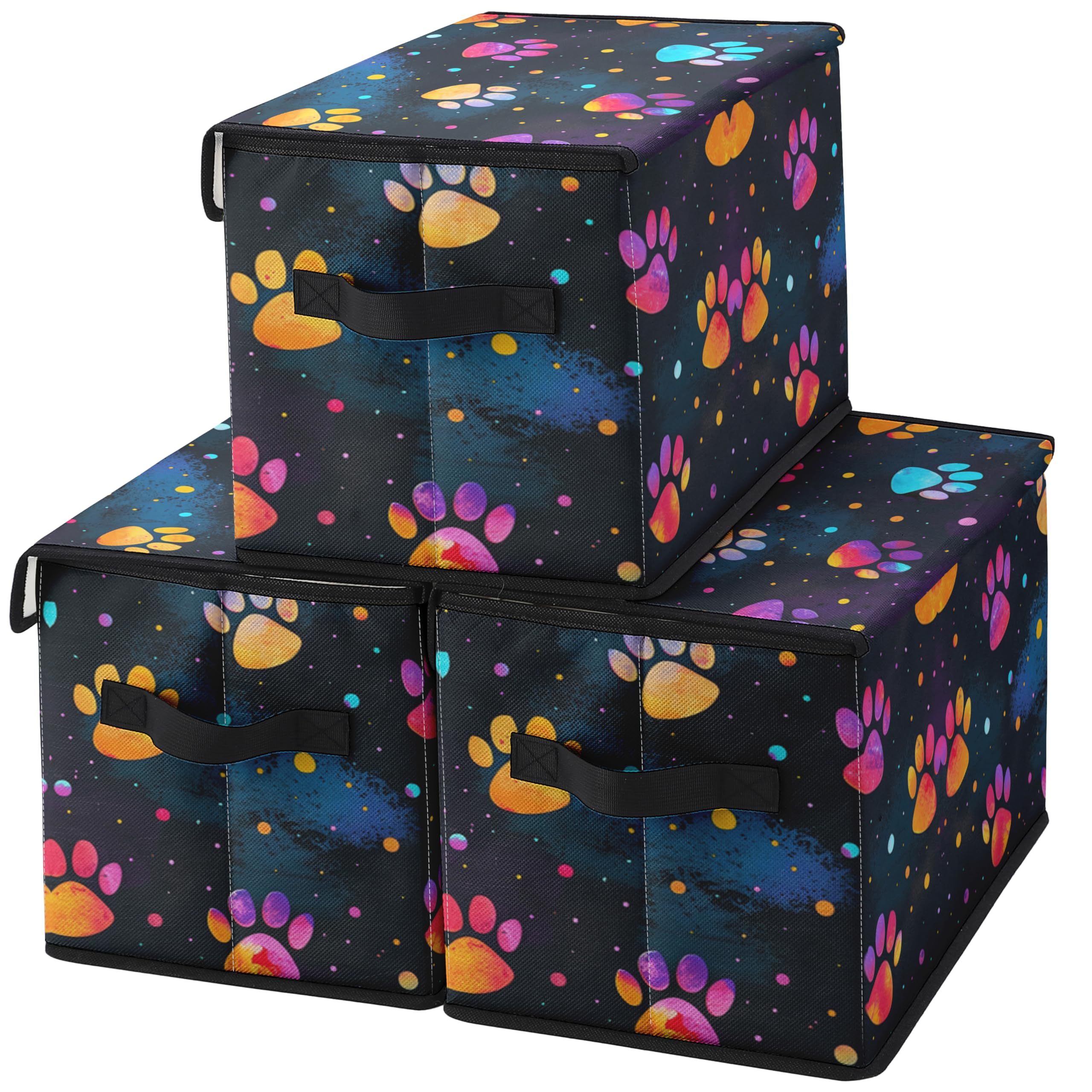Stackable Clothes Storage Bins with Lids 3 Pack
