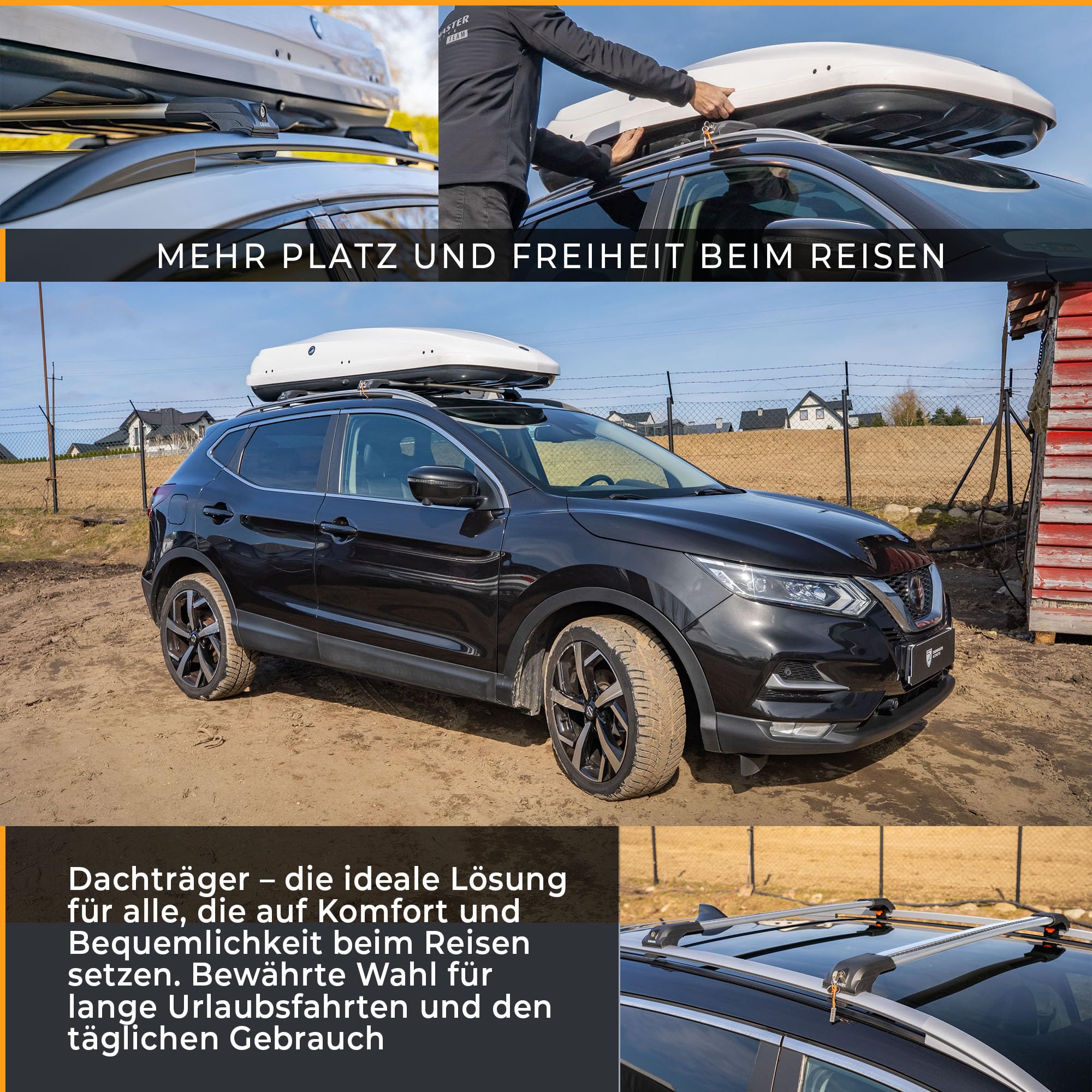 CHROMEMASTER Dachträger Dachgepäckträger für Ford Tourneo Custom 2012-2023 | Querträger aus leichtem und robustem Aluminium; Dachträger für Dachbox, Fahrradträger, Dachkorb, Dachplattform und Leiter
