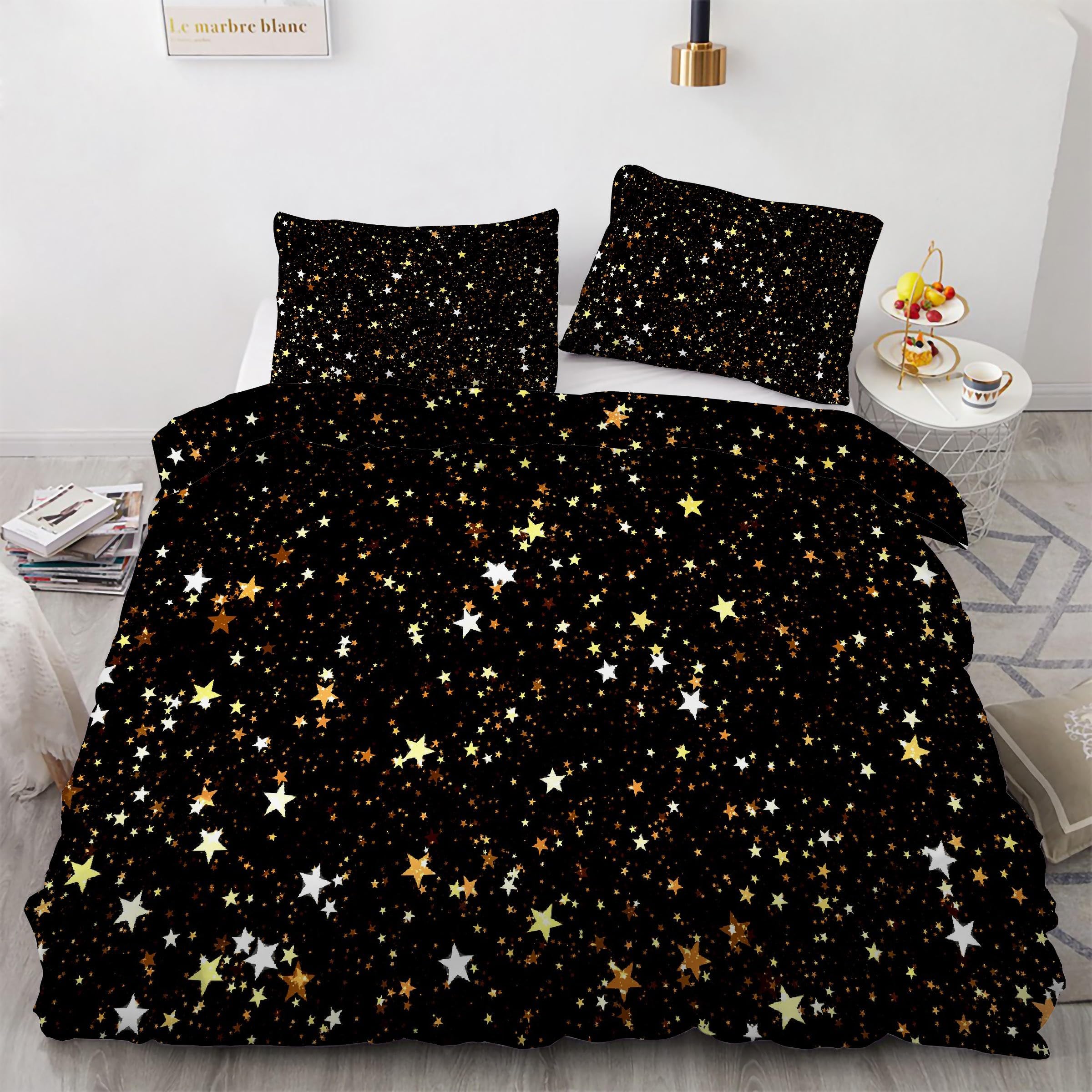 Housse de couette lumière des étoiles en microfibre douce avec zip Kg2030