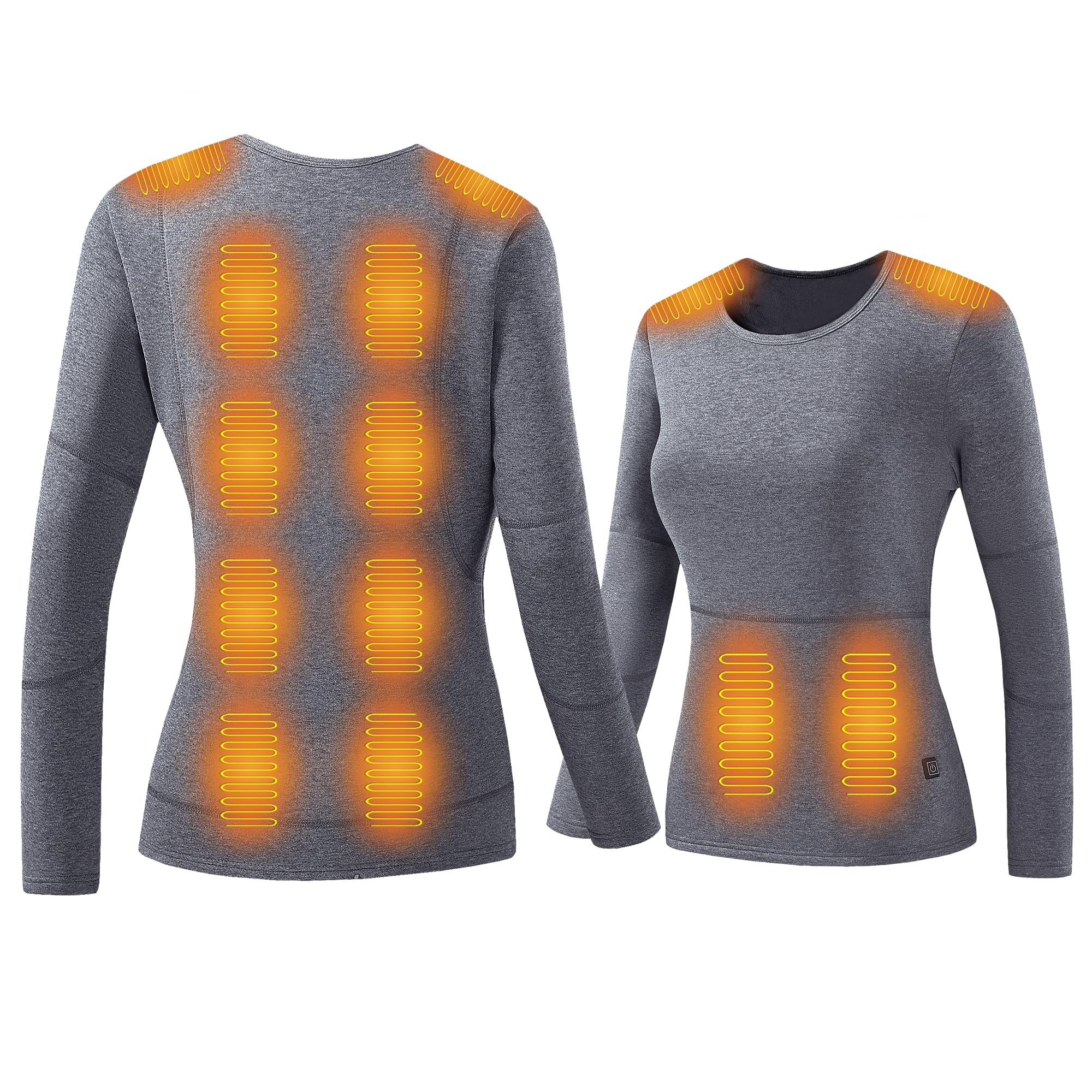 Camisa Térmica para Mujeres, Top Eléctrico de 12 Zonas de Calentamiento con Forro de Forro Polar para Deportes en Interiores y Exteriores