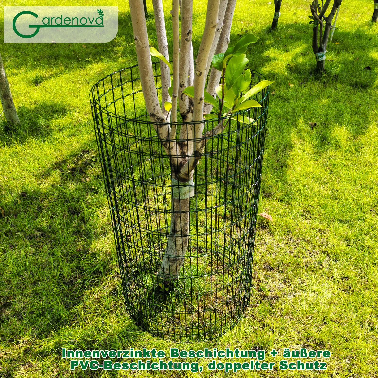 1x25m Gartenzaun Zaun PVC-beschichtet & verzinkt Maschendraht Metallzaun Drahtstärke 2,1 mm Maschen 5x5cm / 5x10cm, Tiefgrün – Robustes Drahtgeflecht für Garten, Tiere und Beet