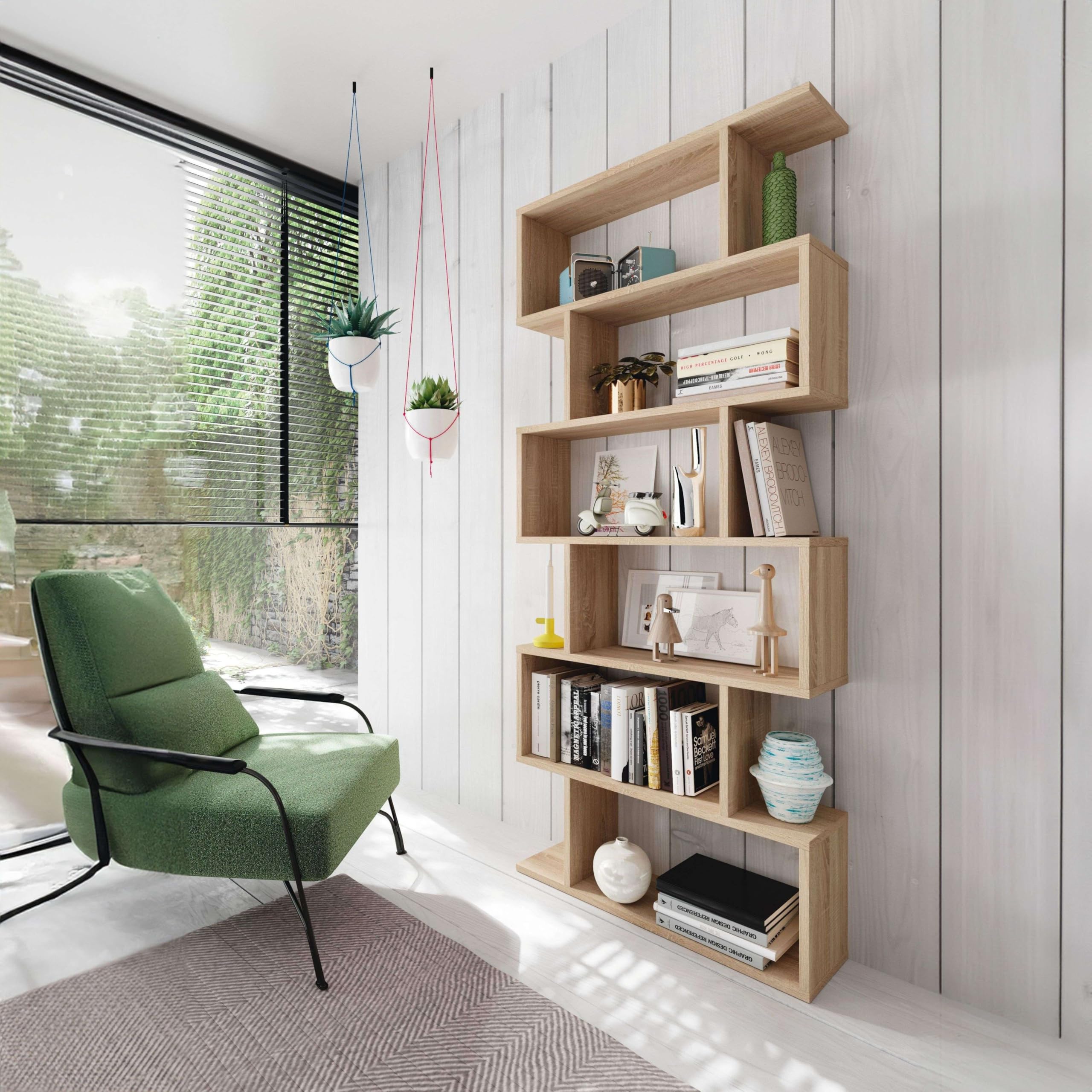 Habitdesign Estantería alta Athena en Roble Canadian 192x80x24 cm