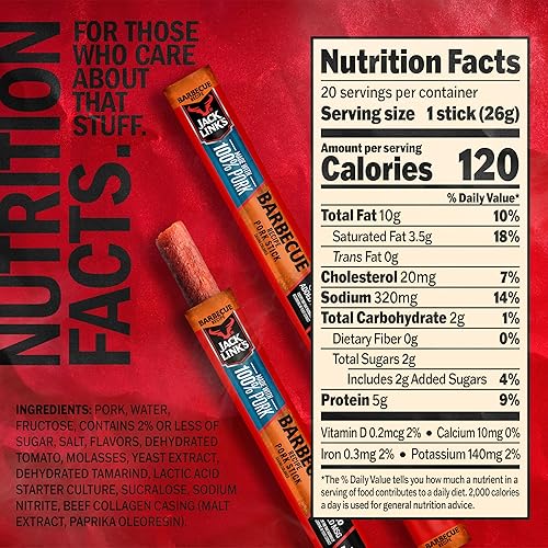 Miniatura 7 de Jack Link's Palitos de Carne, Receta Barbacoa de Cerdo - Palitos de Snack de Proteína con 5g de Proteína, Palitos de Snack de Carne Hechos con 100%