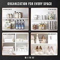 Vista 5 de BINO Contenedores de almacenamiento de plástico, grandes, paquete de 2 de The Lucid Collection, contenedores multiusos, asas integradas, libres