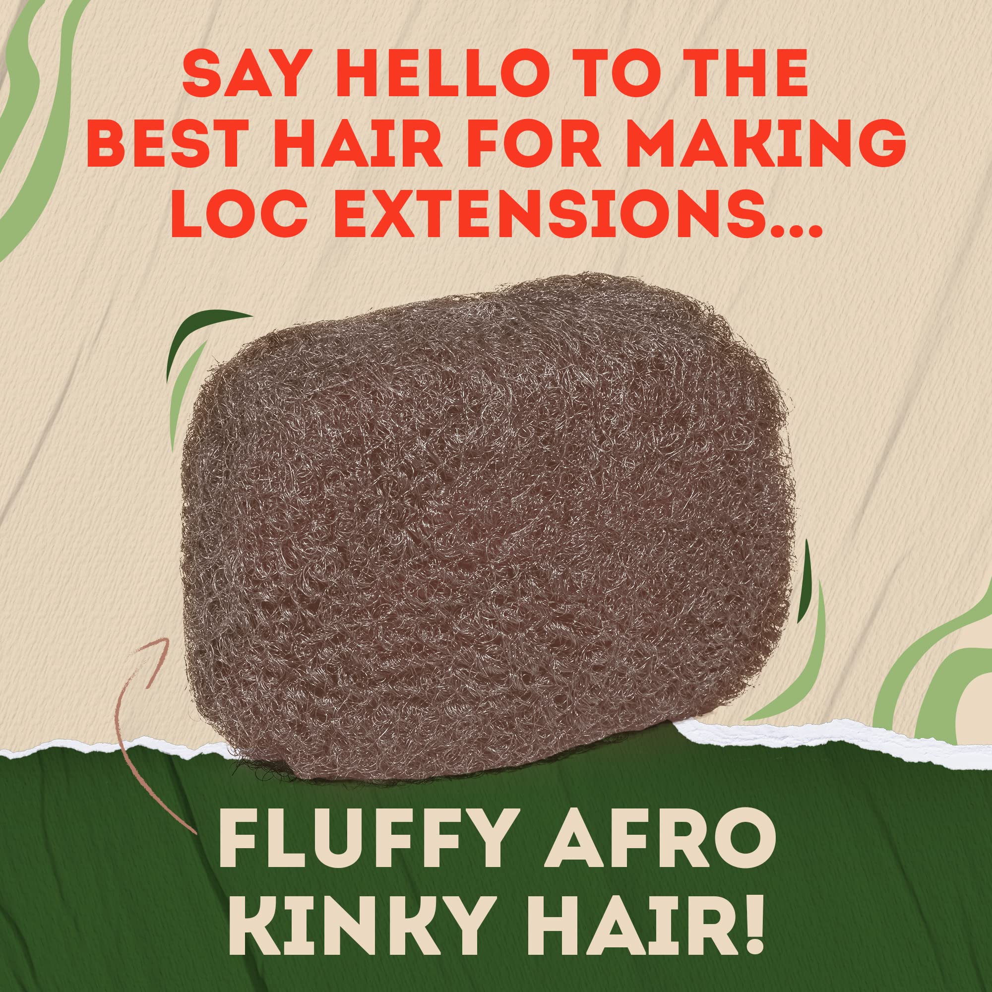 Locsanity Afro Kinky 100% Bulk Natural Human Hair - Braiding Hair for Dreadlocks, Loc Repair, Dreadlock Extensions, Twists, Braids - 16 Inches Long, 1 Oz