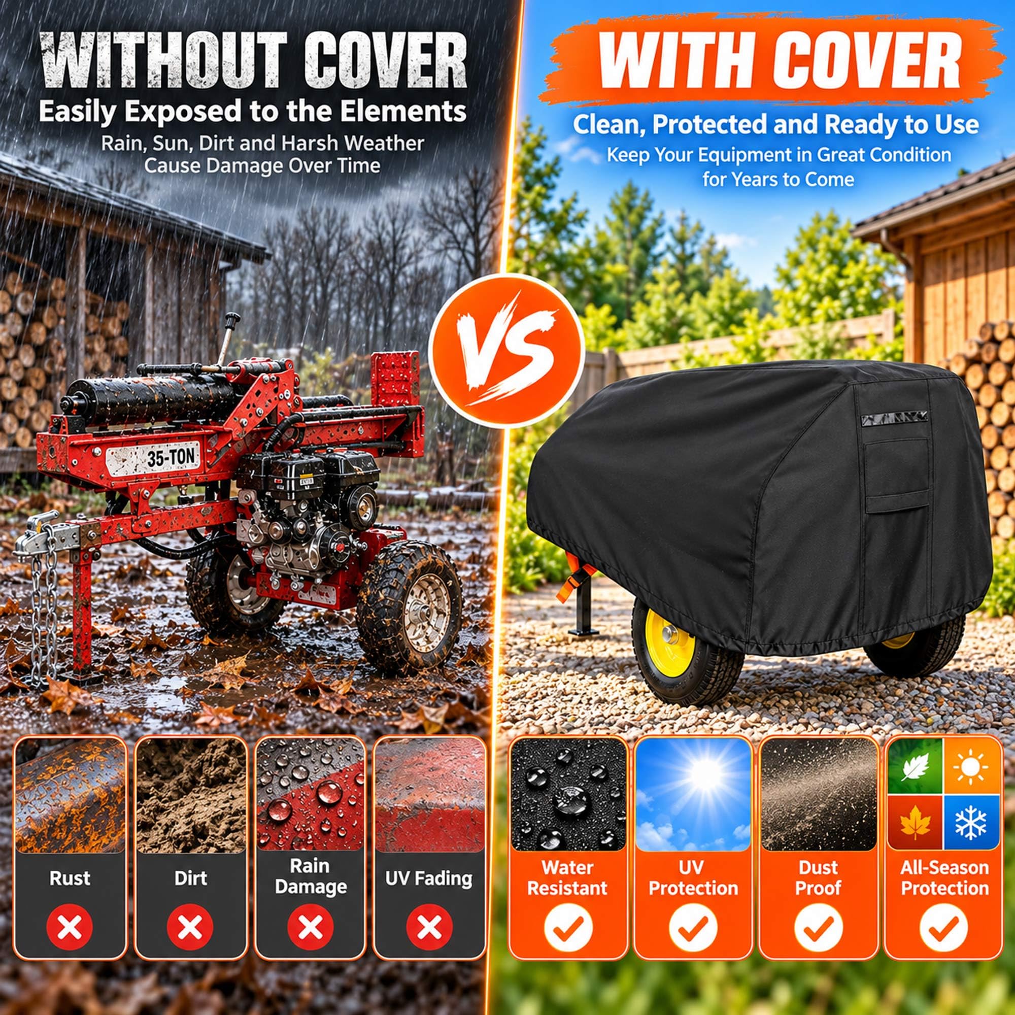 Funda de Partidor de Leña para Boss Industrial GD13T21 13-Ton