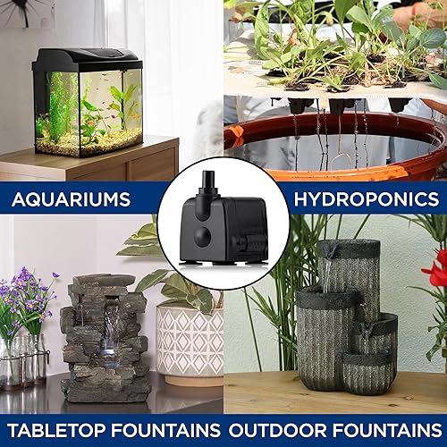 Miniatura 7 de Alpine Corporation Outdoor Decor Power Head Pump para grandes fuentes, estanques y baños para pájaros