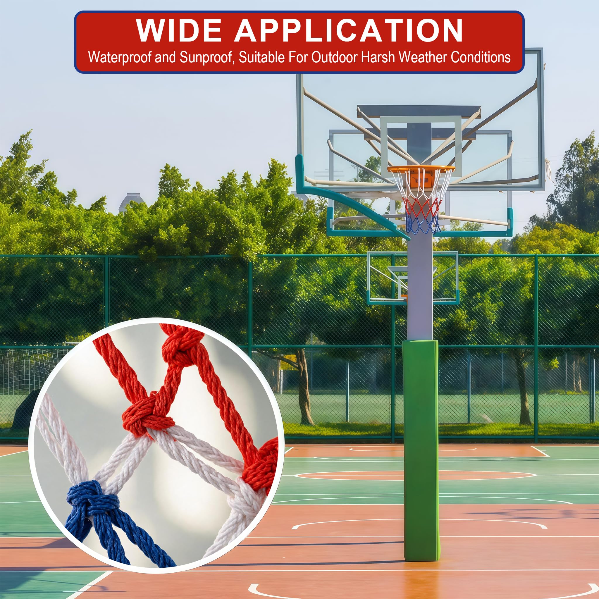 2 Pezzi Rete da Basket, Rete per Canestro da Basket Dimensioni Standard con 12 Anelli, Rete da Basket per Esterno e Interno, Nylon Rinforzato Resistente alle Intemperie, Lunghezza 45cm