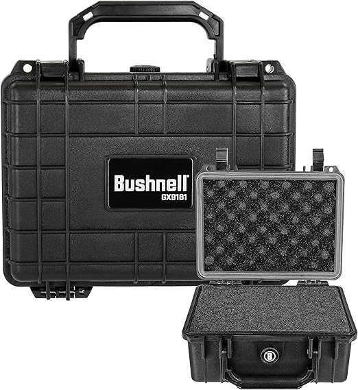 Bushnell 9 Inch Compact Waterproof Hard Camera Case For Binoculars, Optics, Equipment, Shock Proof, and TSA Ready (Black)