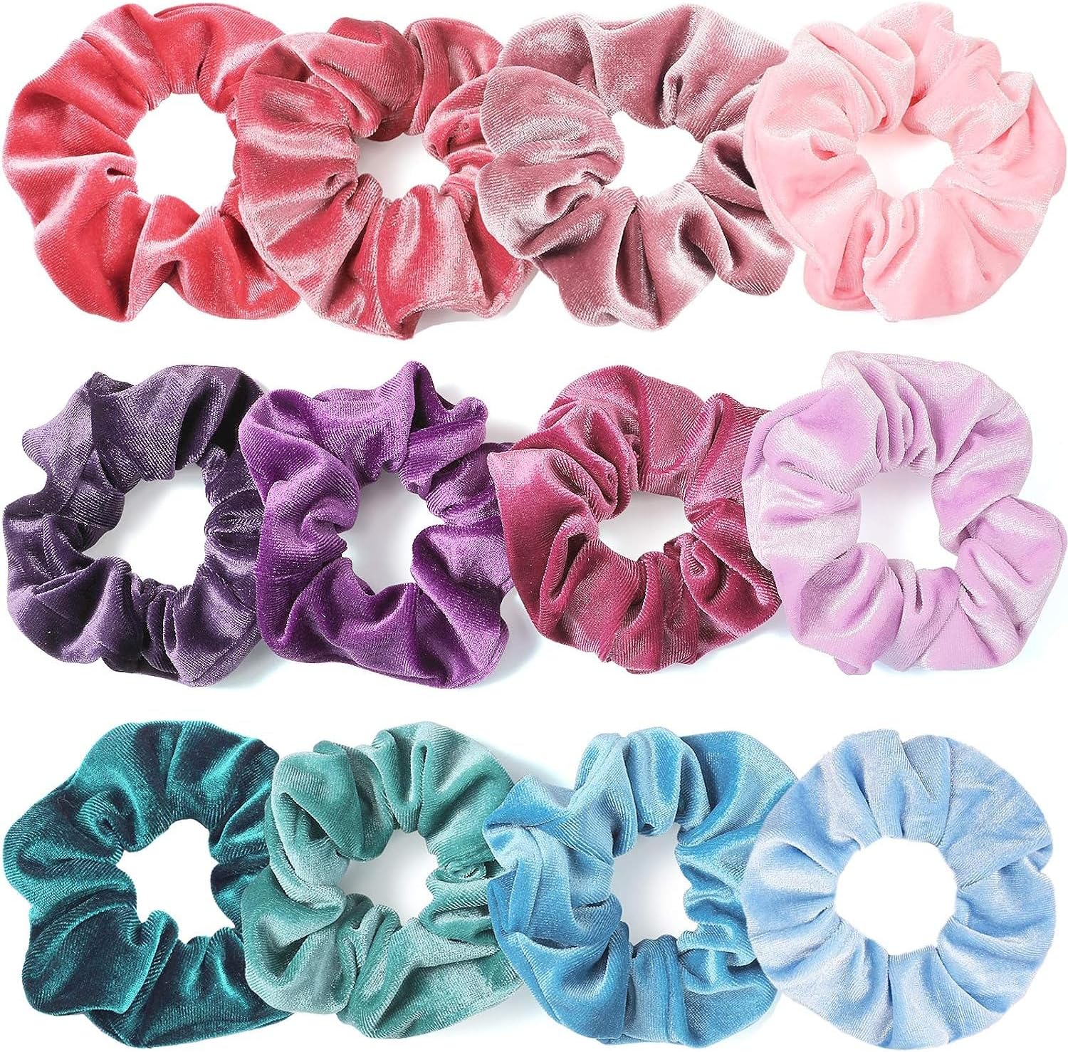 START HIGHS Silk Hair Scrunchies for Women Girls Value 12 Color Set, Elastic Silk Ponytail Holders for Thick/Thin Hair, Colorful Satin Scrunchies Hair Accessories