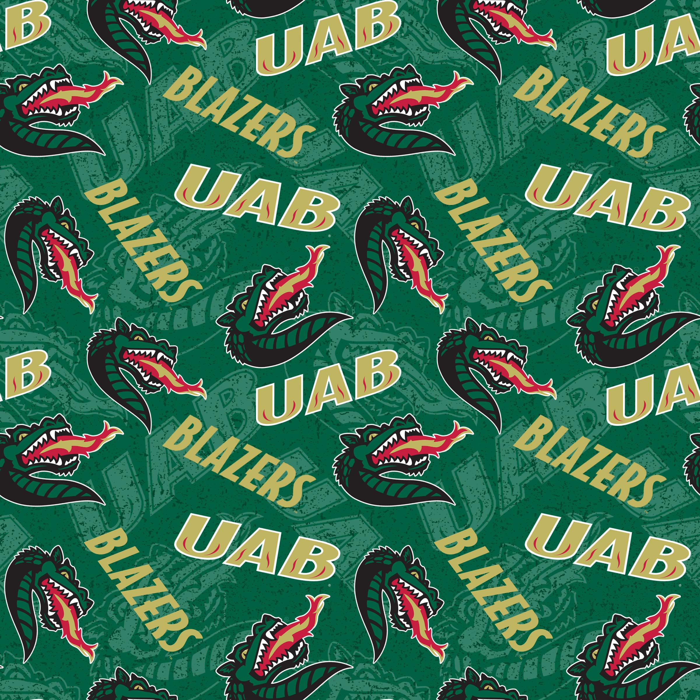 sykel enterprises alabama at birmingham uab blazers tone on tone cotton fabric -sold by the yard-sykel ncaa cotton fabric
