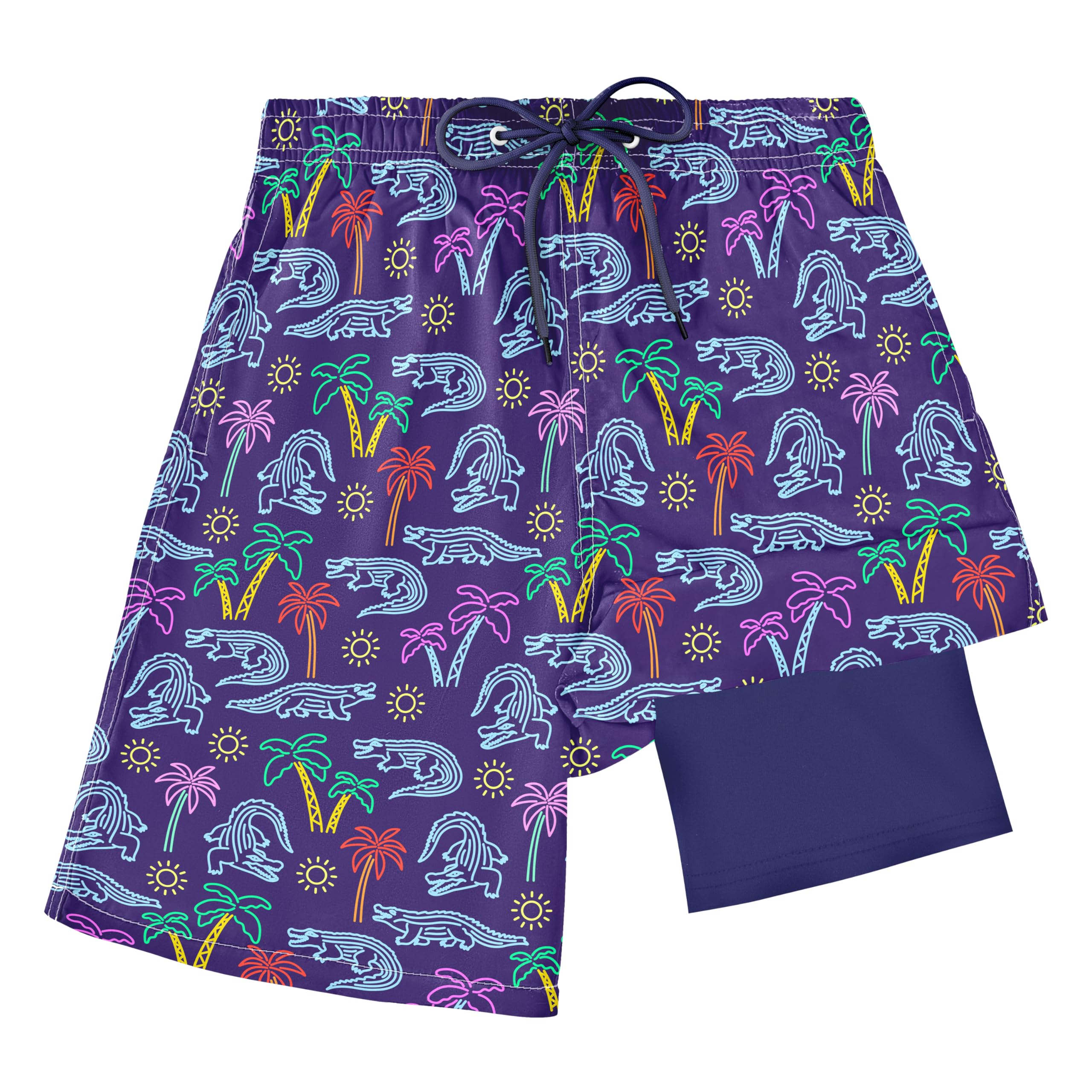 FT FENTENG Boys Swim Trunks Compression Liner Swim Shorts Quick Dry Bathing Suit with Boxer Brief Anti-Chafe Boy Swimwear