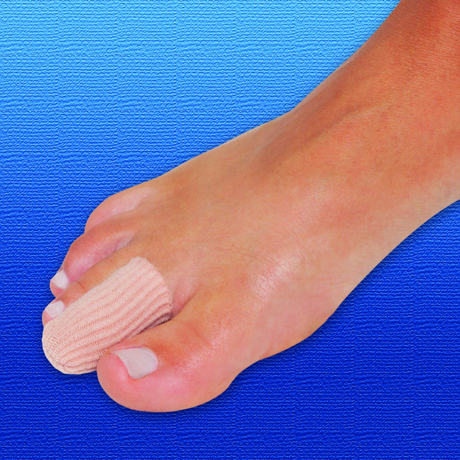 Silipos Digital Caps | x2 | Ribbed Knit Fabric lined with Medical Grade Mineral Oil Gel |Protects Toes or Fingers | Corn & Calluses Pain Relief | Large / X Large